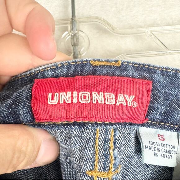 Vintage Y2K 90s Low Rise Grunge Slit Side Denim Maxi Skirt By Unionbay Size 5 - Picture 9 of 14